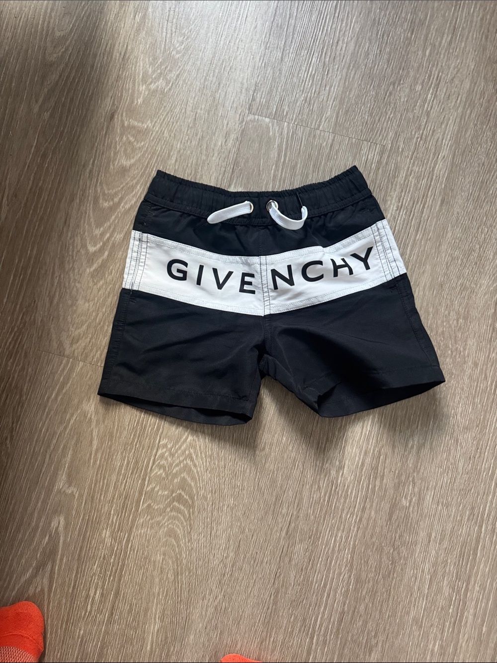Givenchy Black and White Logo Athletic Shorts